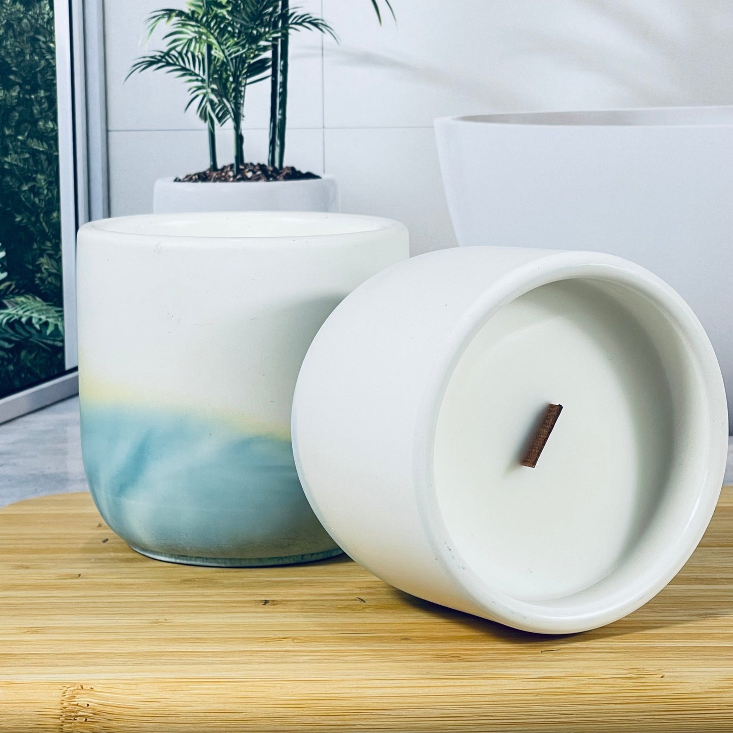 Melody of Peony - Duck Egg Blue Pot