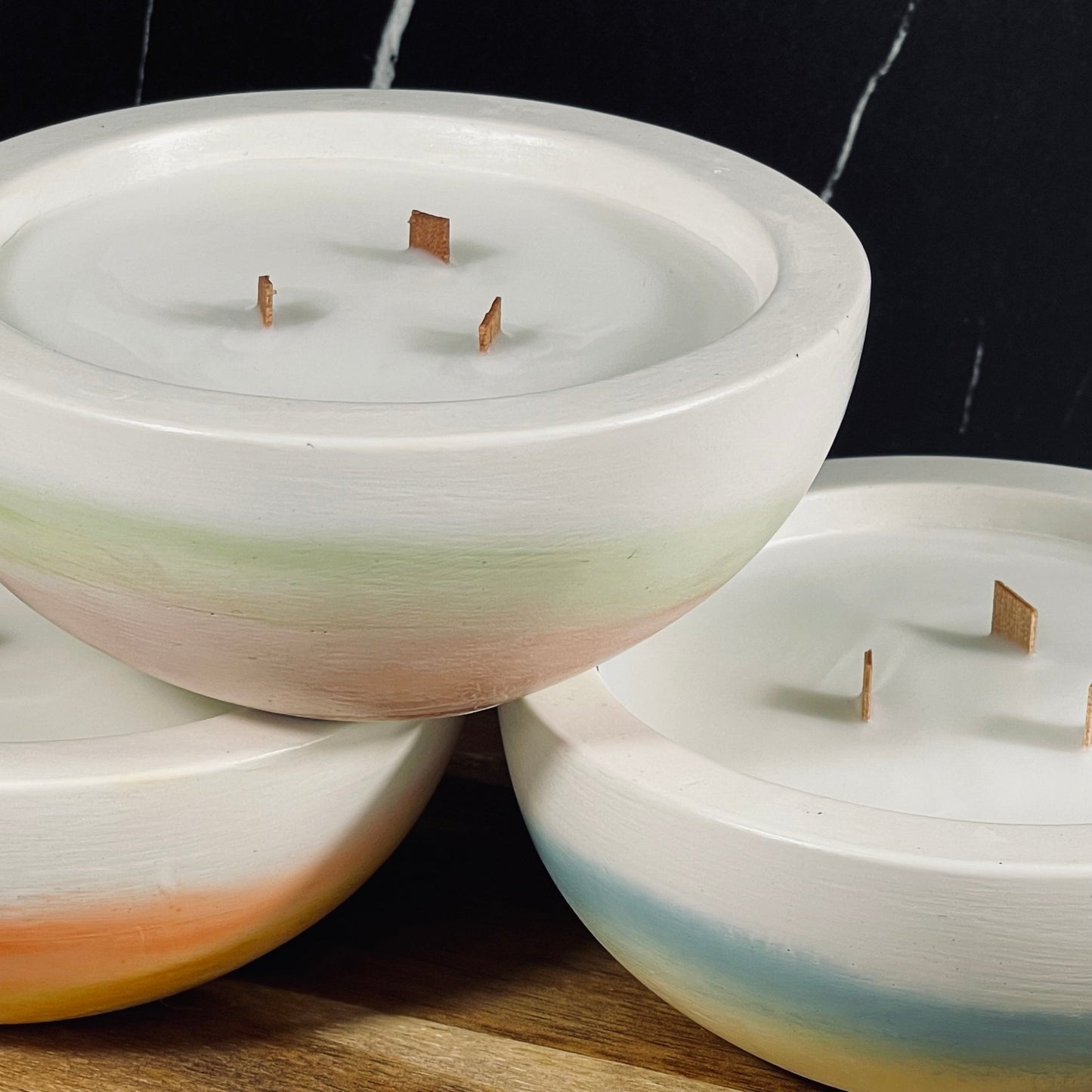 Handcrafted Candle Bowl - Avo, Lippy & White